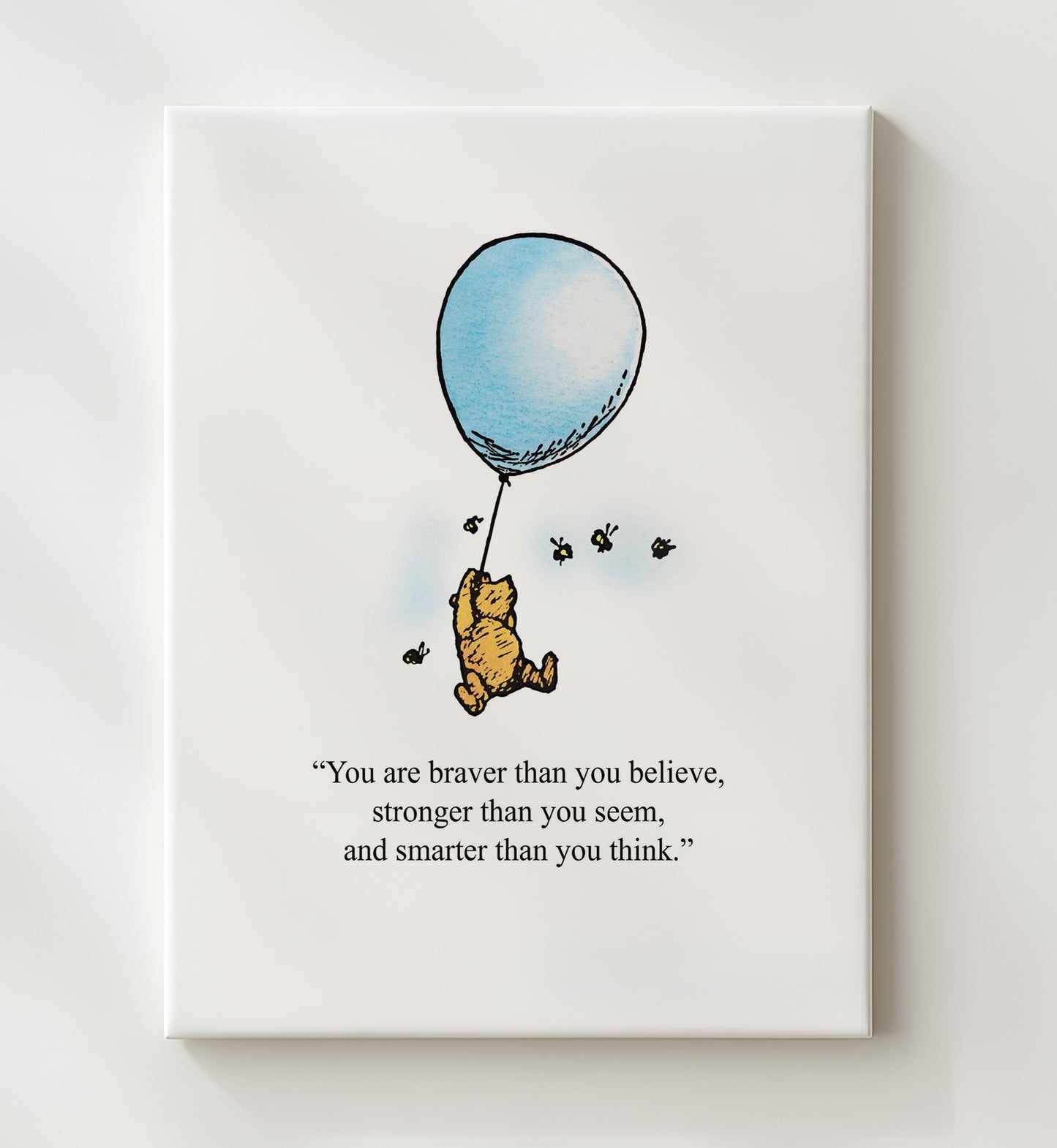Winnie The Pooh Pooh Balloon Bravery Quote Scene Print 20x24 Canvas Winnie-the-Pooh wall art print – Winnie the Pooh decor