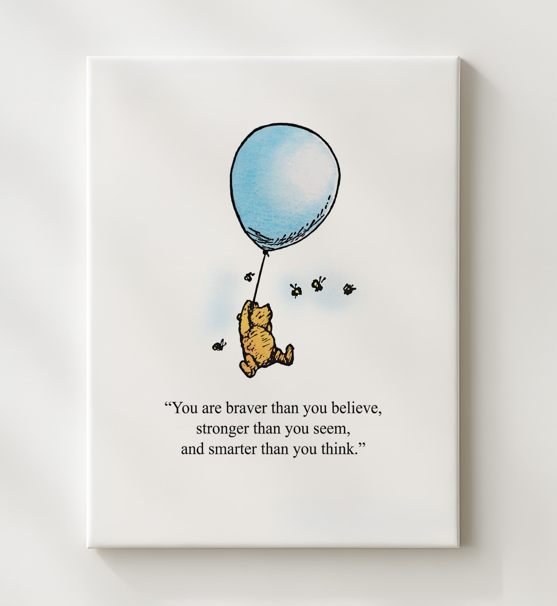 Winnie The Pooh Pooh Balloon Bravery Quote Scene Print 20x24 Canvas Winnie-the-Pooh wall art print – Winnie the Pooh decor