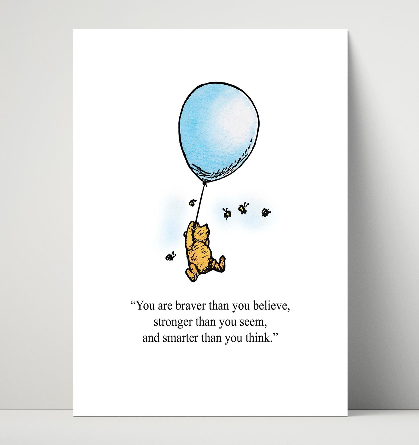 Winnie The Pooh Pooh Balloon Bravery Quote Scene Print 16x20 Unframed Print Winnie-the-Pooh wall art print – Winnie the Pooh decor