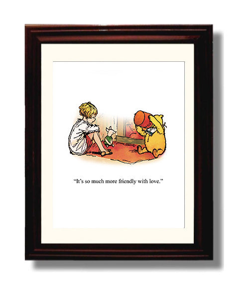 Winnie The Pooh Pooh Piglet Cozy Friendship Scene Print 8x10 Beveled Frame Winnie-the-Pooh wall art print – Winnie the Pooh decor
