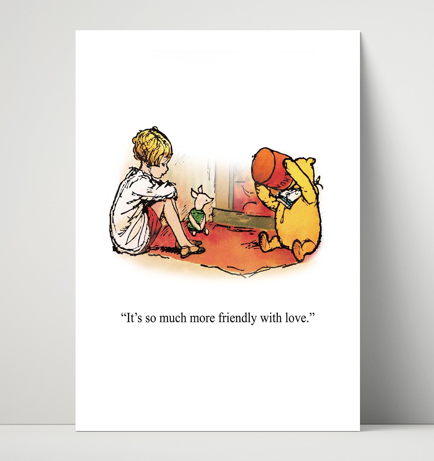 Winnie The Pooh Pooh Piglet Cozy Friendship Scene Print 16x20 Unframed Print Winnie-the-Pooh wall art print – Winnie the Pooh decor