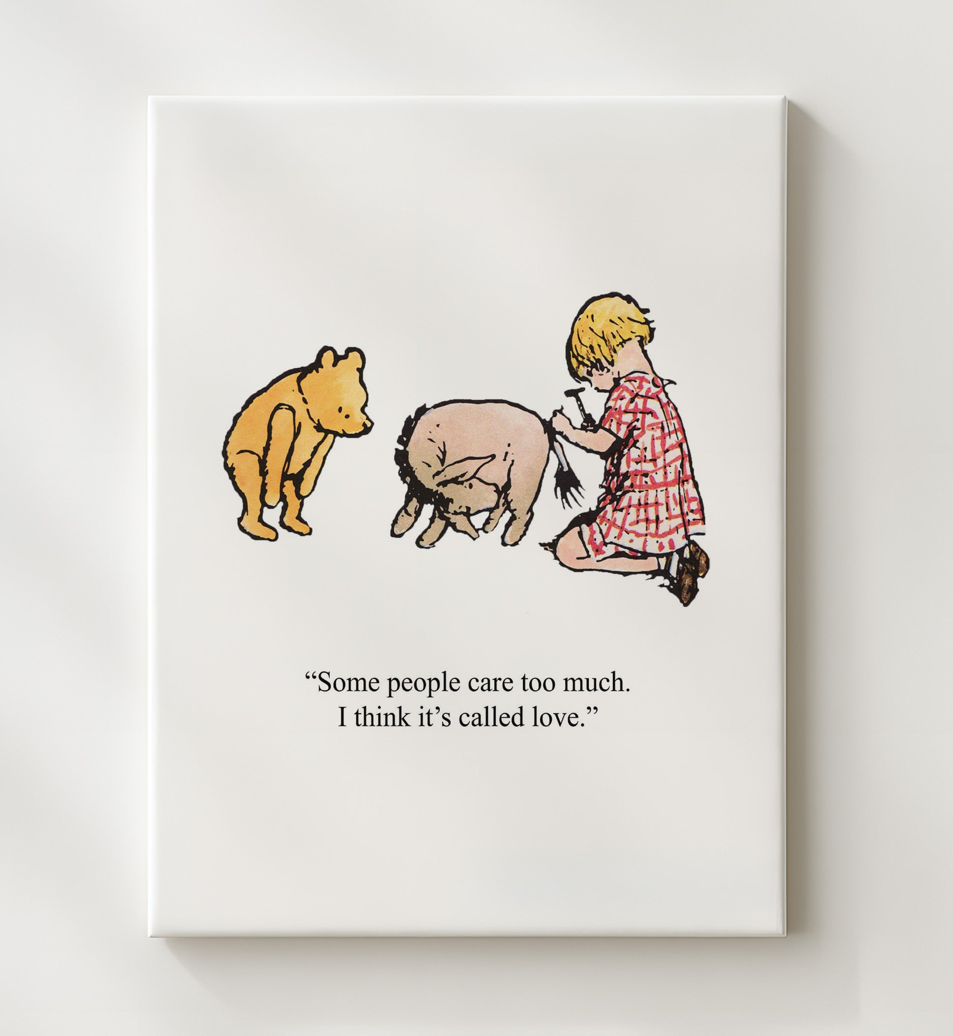 Winnie The Pooh Pooh Piglet Eeyore Caring Scene Print 20x24 Canvas Winnie-the-Pooh wall art print – Winnie the Pooh decor