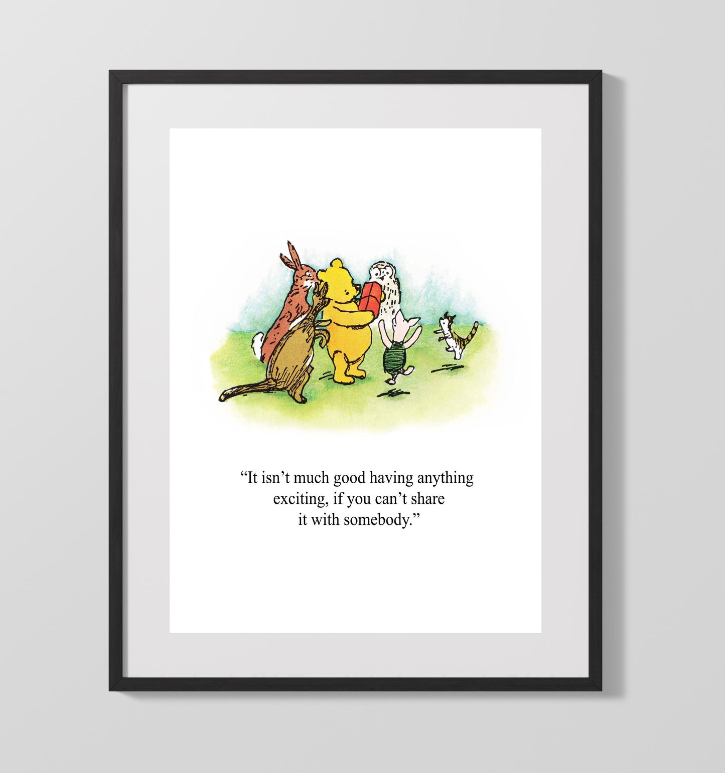 Winnie The Pooh Pooh Sharing Honey With Friends Scene Print 16x20 Gallery Frame Winnie-the-Pooh wall art print – Winnie the Pooh decor