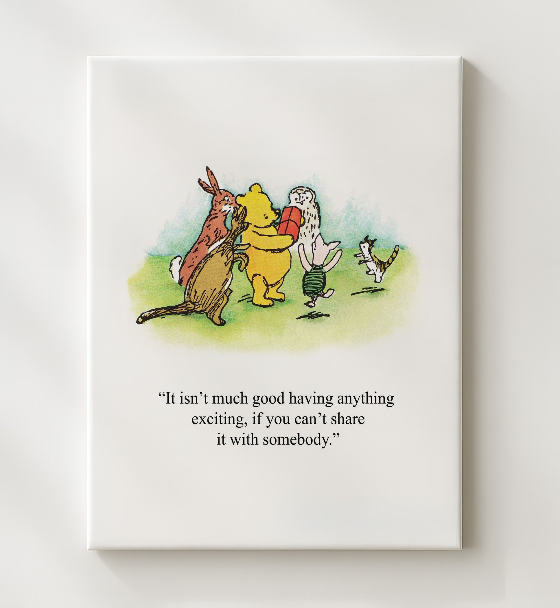 Winnie The Pooh Pooh Sharing Honey With Friends Scene Print 20x24 Canvas Winnie-the-Pooh wall art print – Winnie the Pooh decor