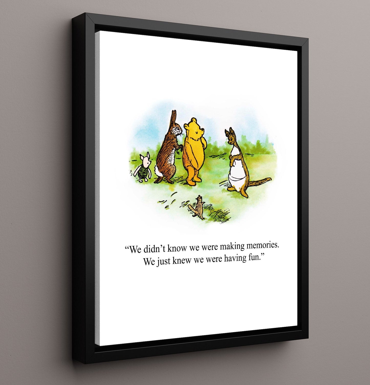 Winnie The Pooh Pooh and Friends Making Memories Scene Print 16x20 Framed Canvas Winnie-the-Pooh wall art print – Winnie the Pooh decor