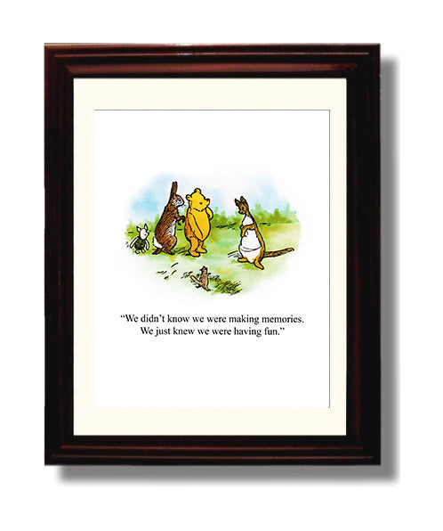 Winnie The Pooh Pooh and Friends Making Memories Scene Print 8x10 Beveled Frame Winnie-the-Pooh wall art print – Winnie the Pooh decor