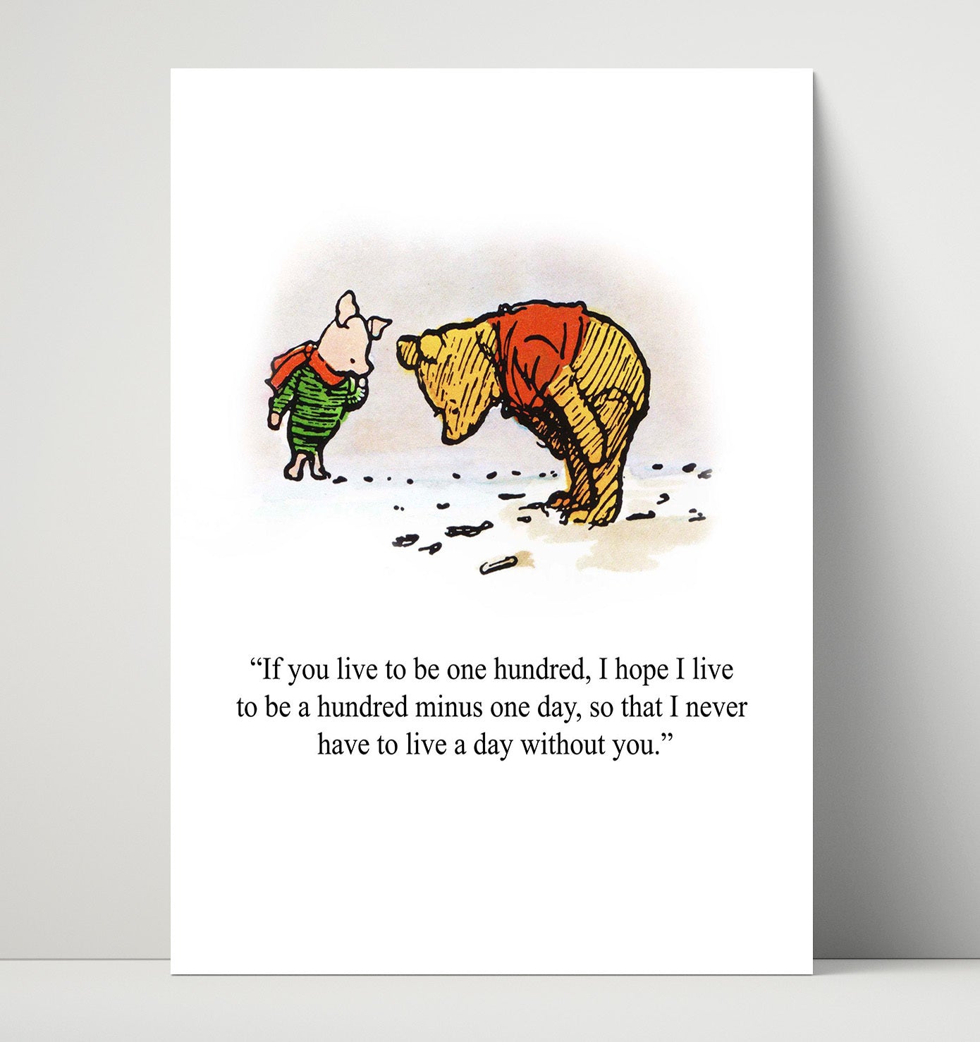 Winnie The Pooh Pooh and Piglet Friendship Longevity Quote Print 16x20 Unframed Print Winnie-the-Pooh wall art print – Winnie the Pooh decor