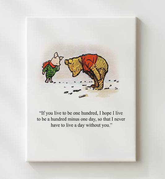 Winnie the Pooh and Piglet - Lasting Friendship Quote wall art print 16x20 Gallery Frame