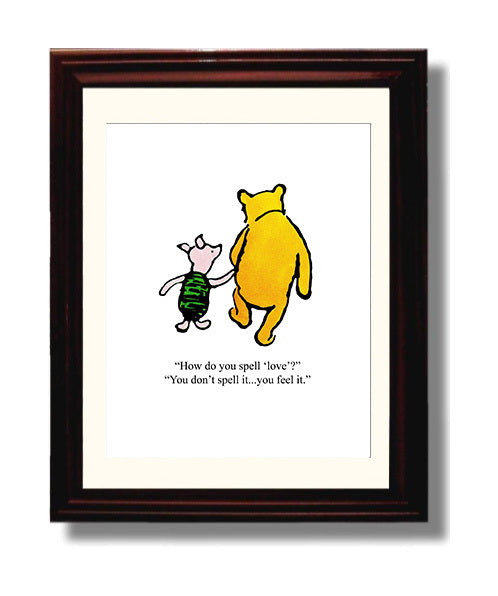 Winnie The Pooh Pooh and Piglet Love Quote Walk Print 8x10 Beveled Frame Winnie-the-Pooh wall art print – Winnie the Pooh decor