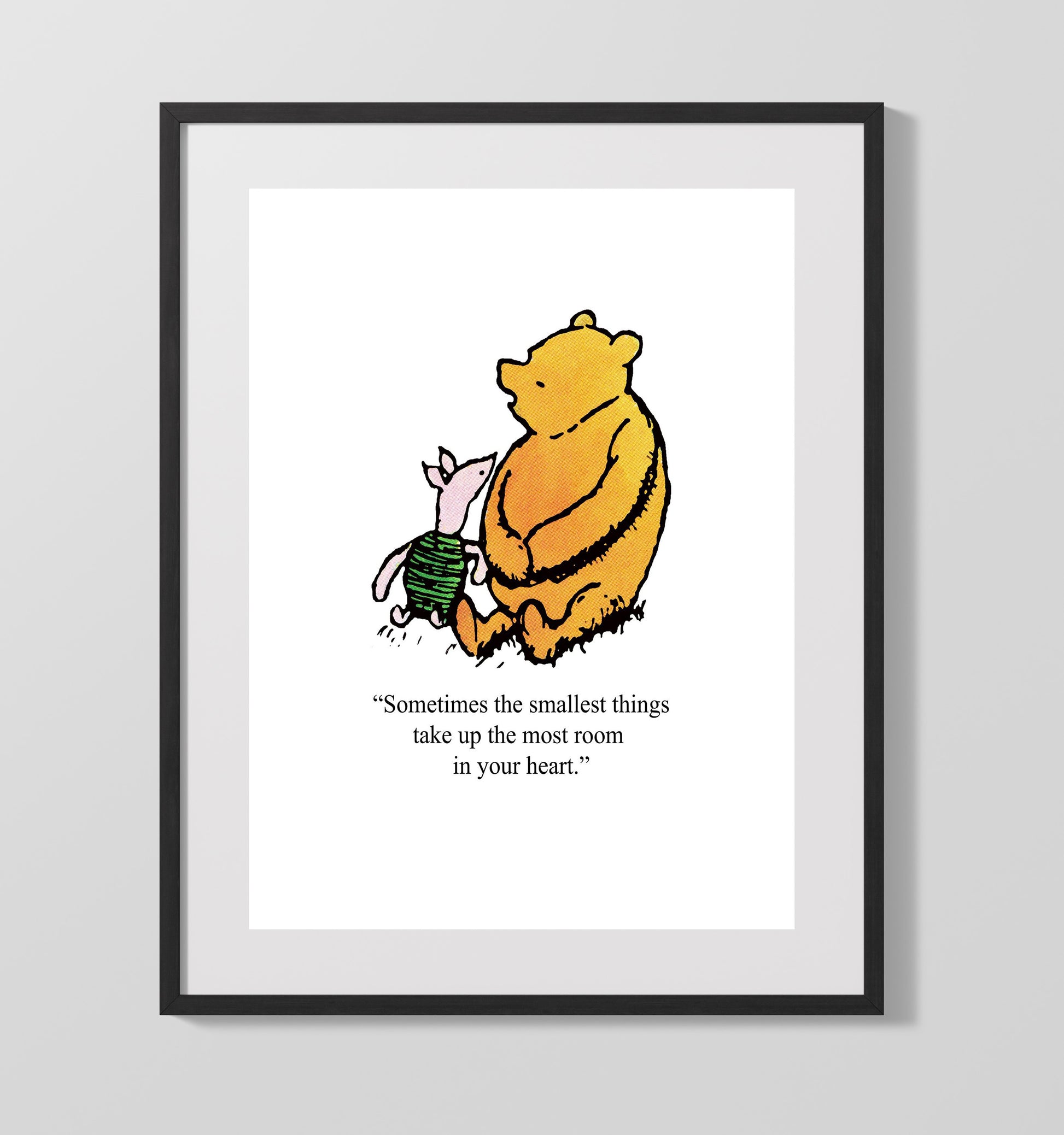 Winnie The Pooh Pooh and Piglet Small Things Quote Print 16x20 Gallery Framed Artwork wall art print – Winnie the Pooh decor