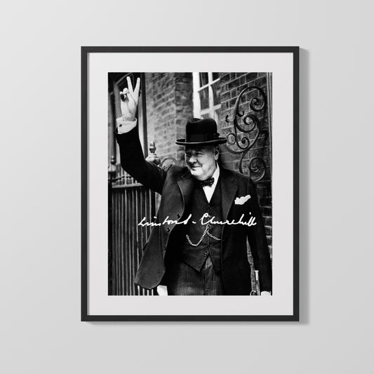 History Poster Print: Winston Churchill Autograph Promo Print - vintageframedprints.com