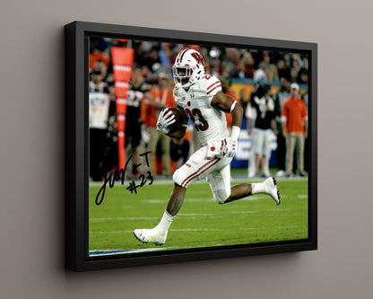 Wisconsin Autograph Print - Jonathan Taylor - Badger Bolt