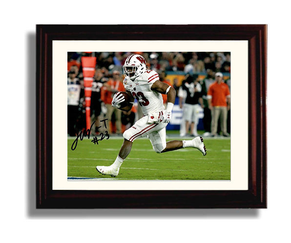 Wisconsin Autograph Print - Jonathan Taylor - Badger Bolt