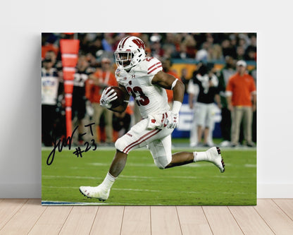 Wisconsin Autograph Print - Jonathan Taylor - Badger Bolt
