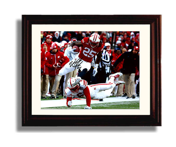 Wisconsin Autograph Print - Melvin Gordon - Hurdle Hero