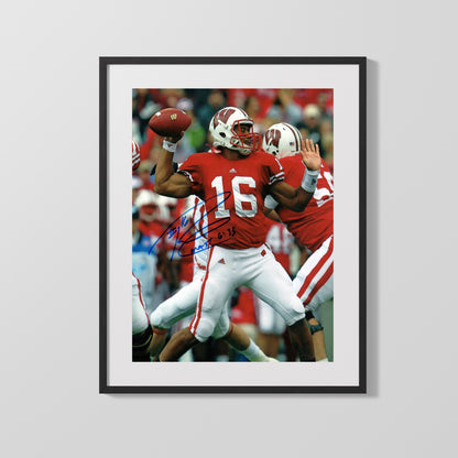 Wisconsin Autograph Print - Russell Wilson - Badger Bombs Away