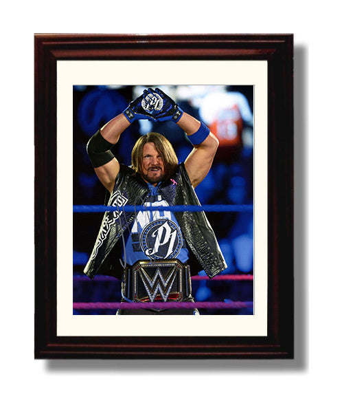 AJ Styles - Phenomenal One Championship Pose Wrestling Wall Art Beveled Frame wall art print – wrestling decor