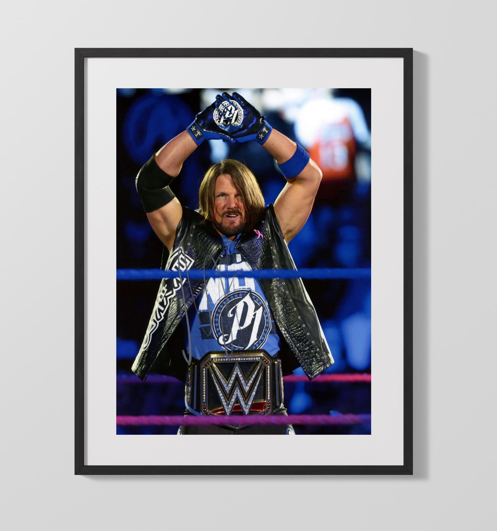 AJ Styles - Phenomenal One Championship Pose Wrestling Wall Art Gallery Frame wall art print – wrestling decor