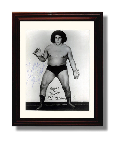 Andre the Giant - Classic Full Body Studio Pose Wrestling Wall Art Beveled Frame wall art print – wrestling decor