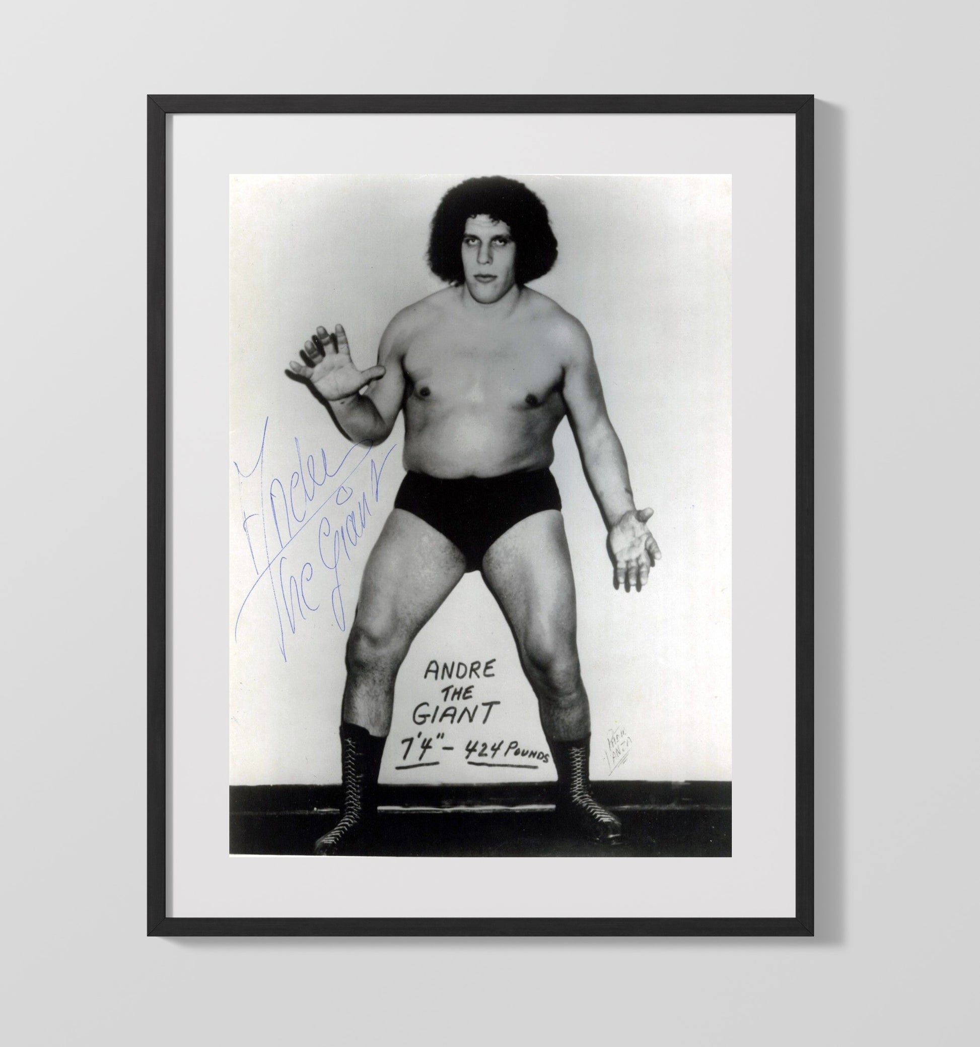 Andre the Giant - Classic Full Body Studio Pose Wrestling Wall Art Gallery Frame wall art print – wrestling decor