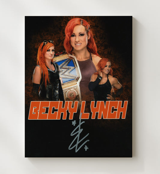 Becky Lynch - Championship Belt Collage - Canvas wrestling wall art