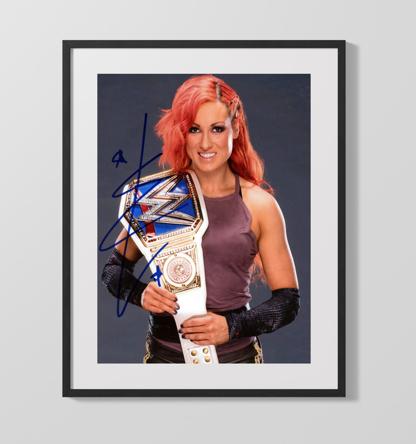 Becky Lynch - the Man Champion Belt Portrait Wrestling Wall Art Gallery Frame wall art print – wrestling decor