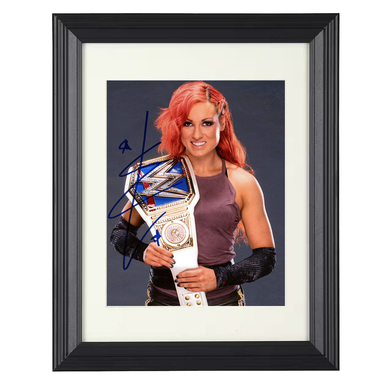 Becky Lynch – The Man Champion Belt Image 8x10 matted black framed wrestling wall art