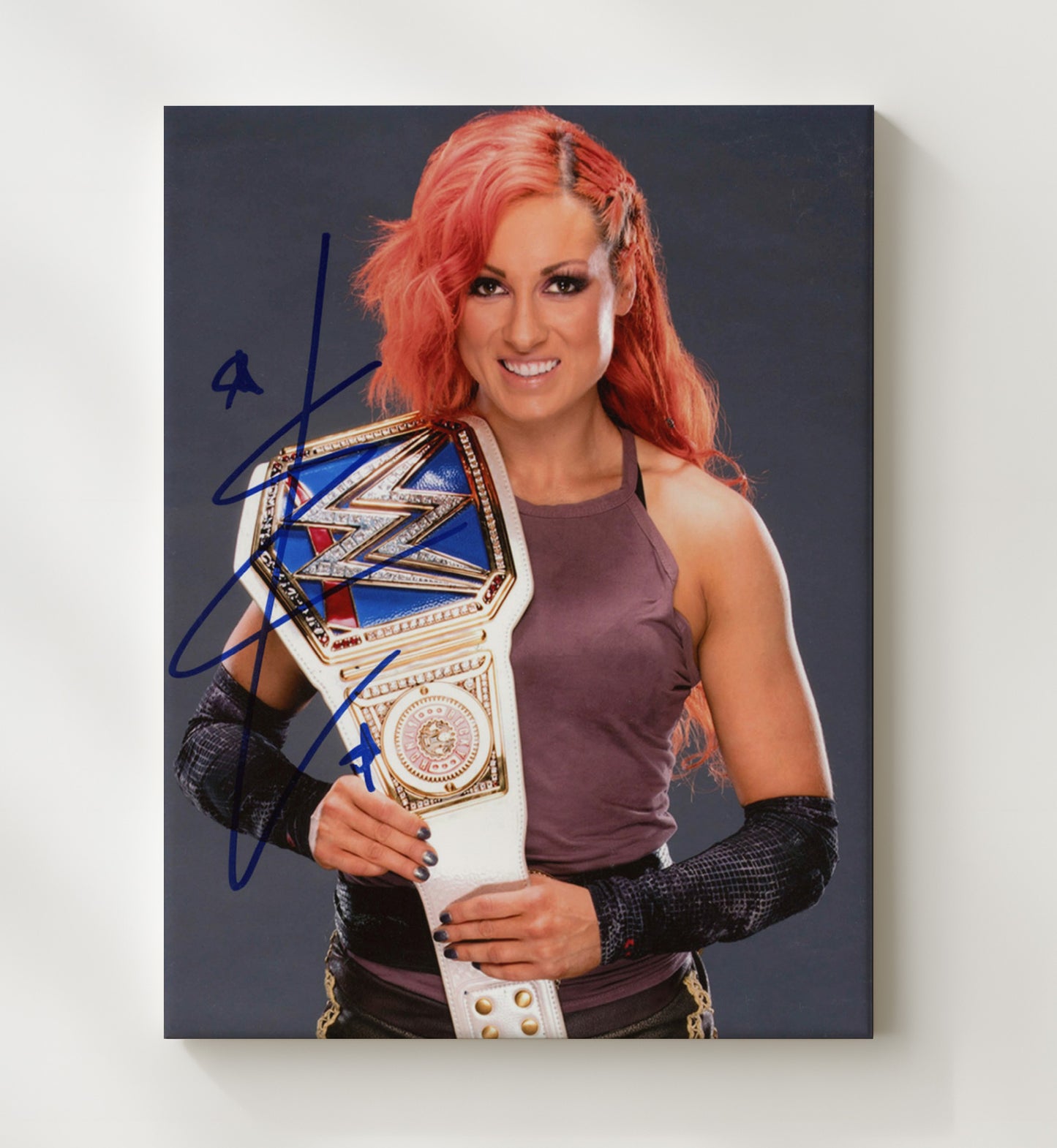 Becky Lynch - the Man Champion Belt Portrait Wrestling Wall Art Canvas wall art print – wrestling decor
