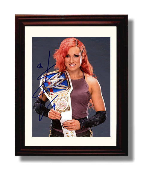 Becky Lynch - the Man Champion Belt Portrait Wrestling Wall Art Beveled Frame wall art print – wrestling decor