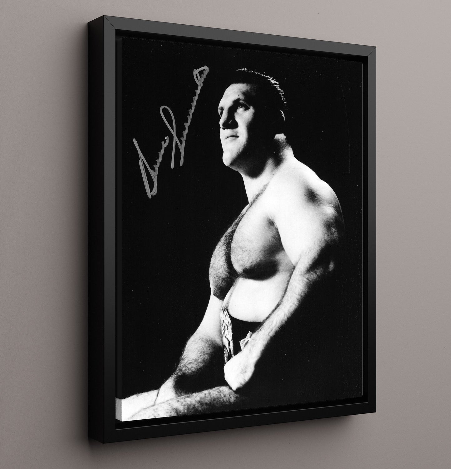 Bruno Sammartino - Champion Classic Portrait Wrestling Wall Art Framed Canvas wall art print – wrestling decor