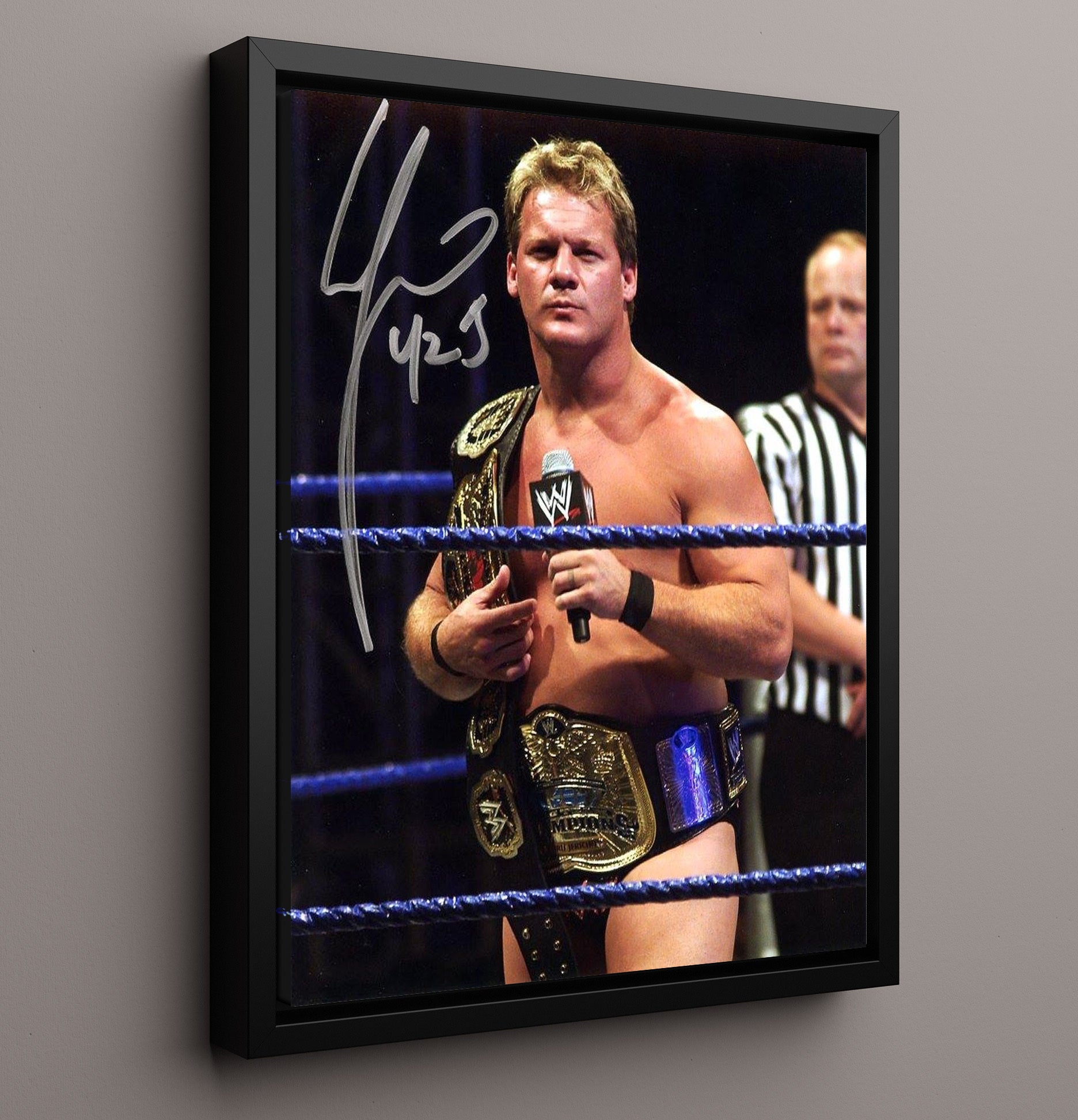Chris Jericho - Y2J Promo Portrait Wrestling Wall Art Framed Canvas wall art print – wrestling decor
