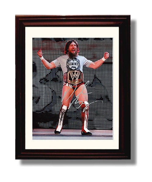 Daniel Bryan - Yes Movement Entrance Portrait Wrestling Wall Art Beveled Frame wall art print – wrestling decor
