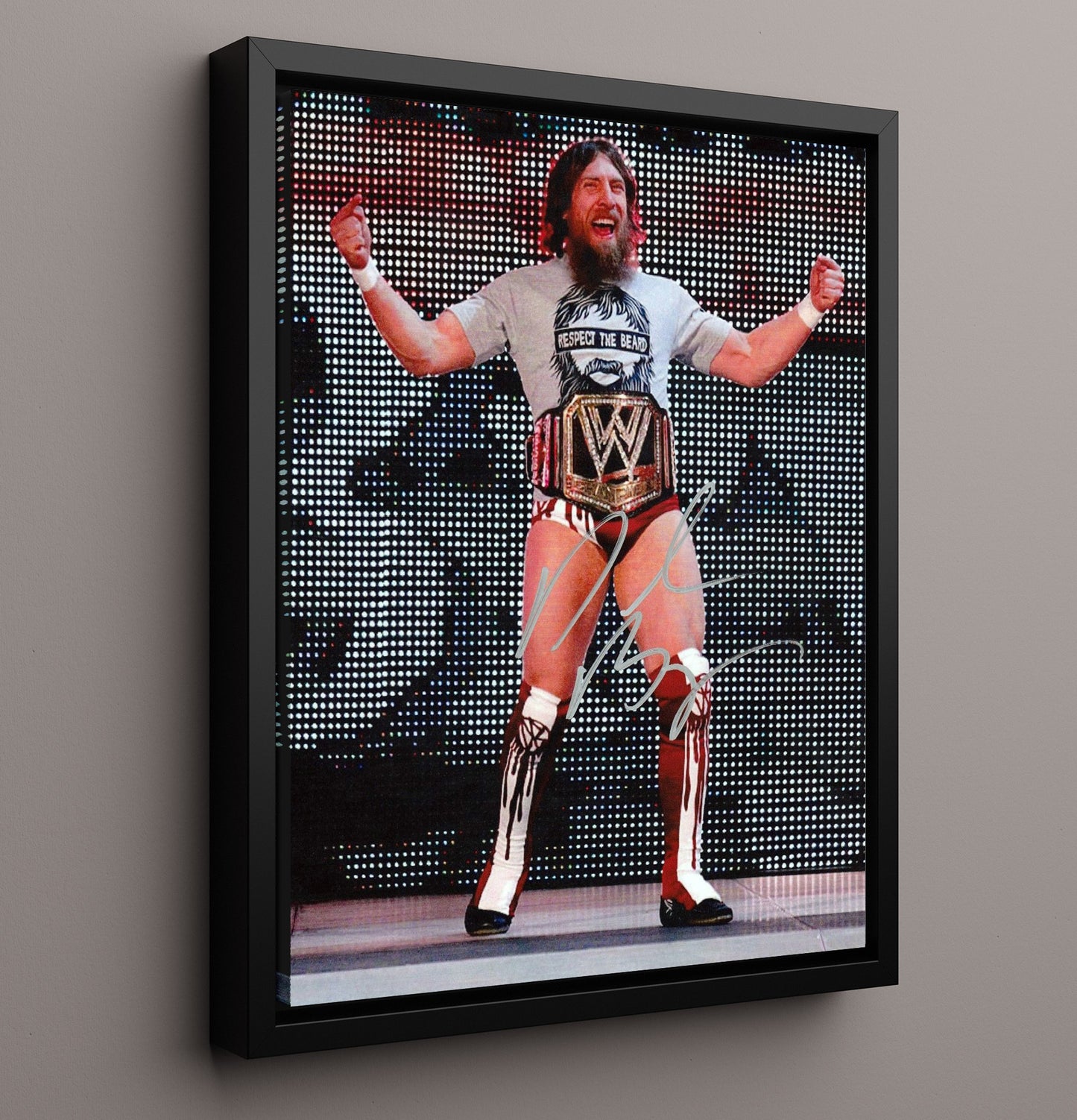 Daniel Bryan - Yes Movement Entrance Portrait Wrestling Wall Art Framed Canvas wall art print – wrestling decor