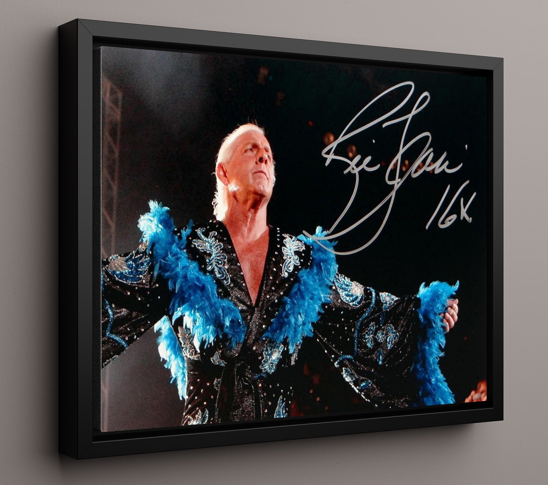 Flair - American Flag Entrance Celebration Wrestling Wall Art Framed Canvas wall art print – wrestling decor
