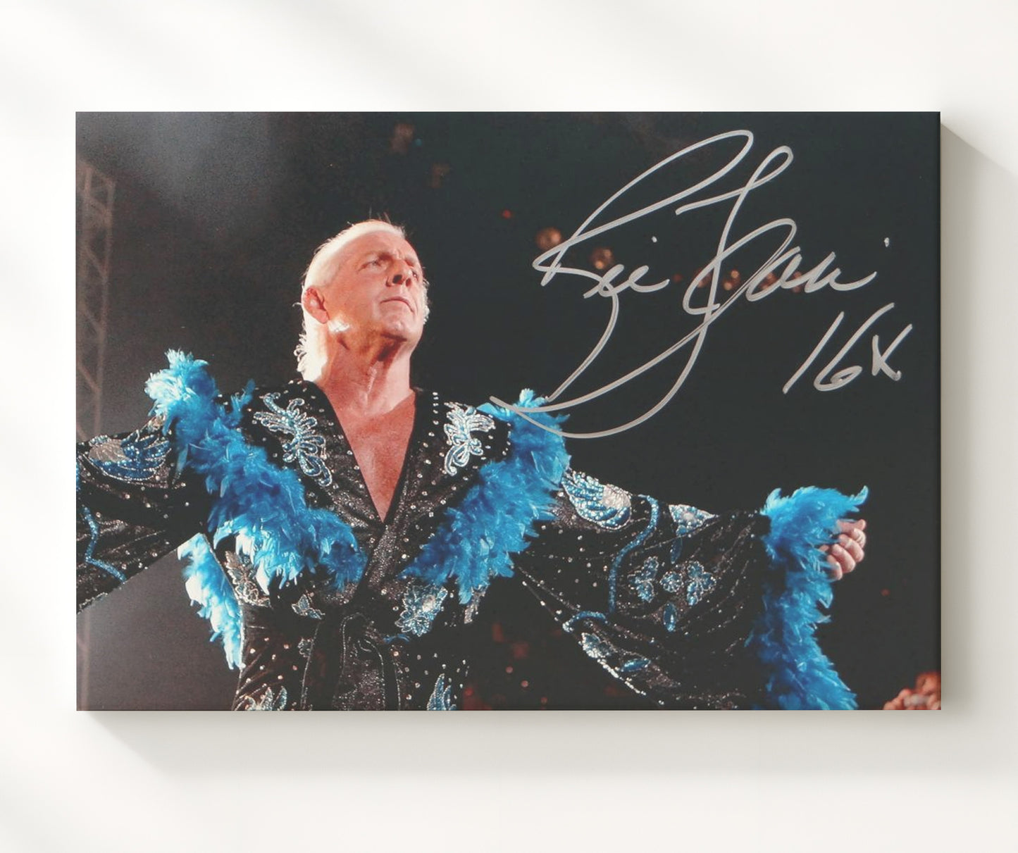 Flair - American Flag Entrance Celebration Wrestling Wall Art Canvas wall art print – wrestling decor