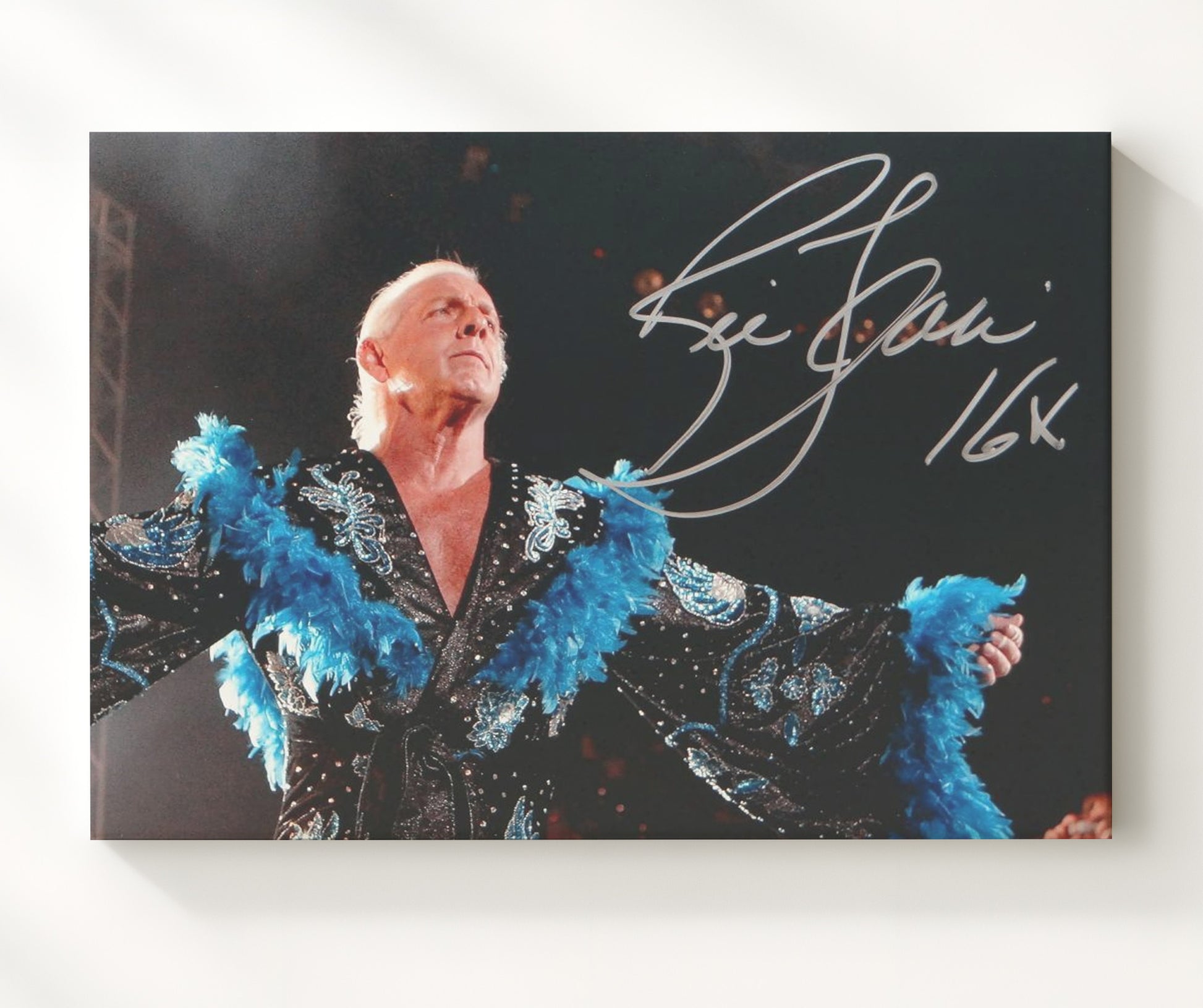 Flair - American Flag Entrance Celebration Wrestling Wall Art Canvas wall art print – wrestling decor