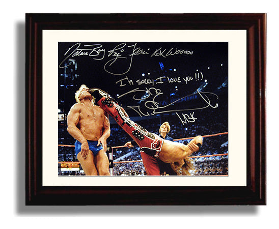 Flair vs Shawn Michaels - WrestleMania I'm Sorry I Love You Moment Wrestling Wall Art Beveled Frame wall art print – wrestling decor
