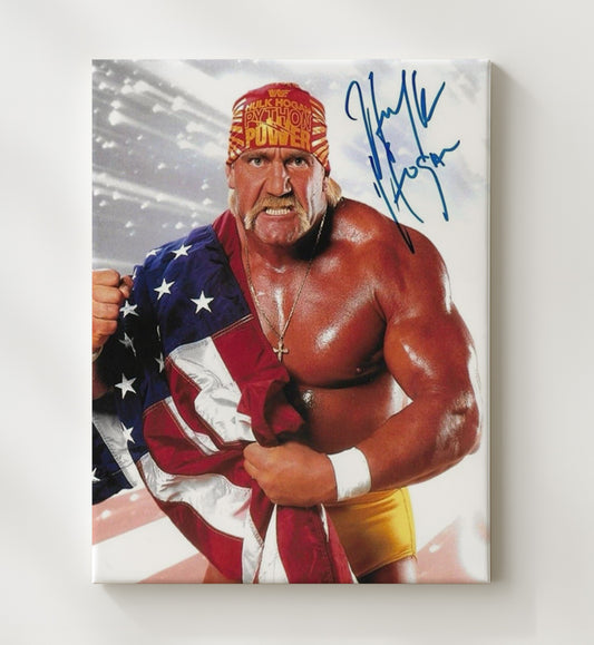 Hulk Hogan - American Flag Hulkamania Pose - Canvas wrestling wall art