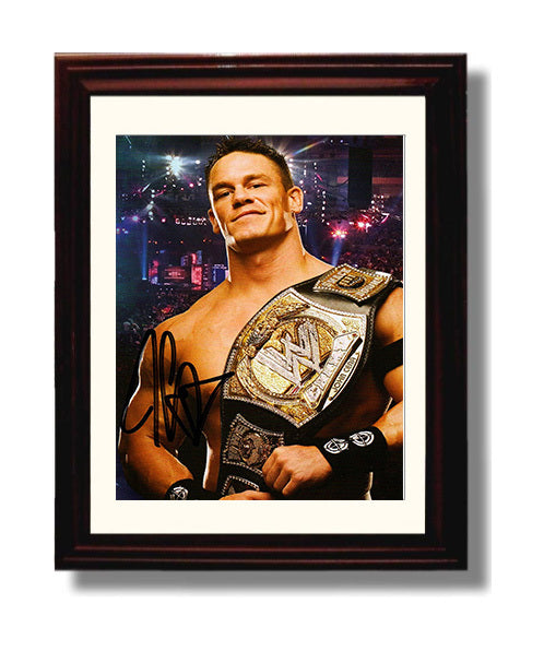 John Cena - Championship Portrait Wrestling Wall Art Beveled Frame wall art print – wrestling decor