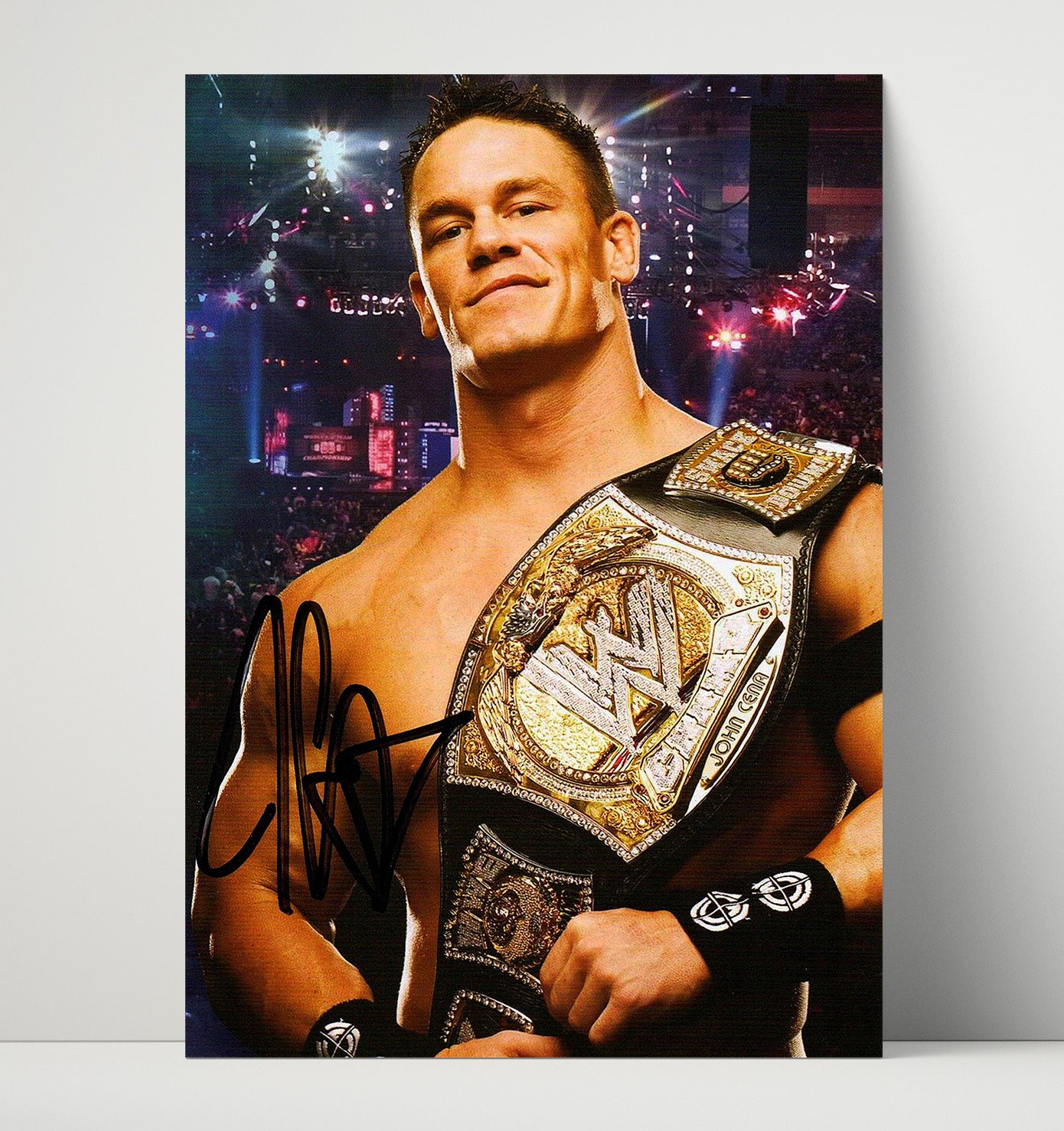 John Cena - Championship Portrait Wrestling Wall Art Unframed Print wall art print – wrestling decor