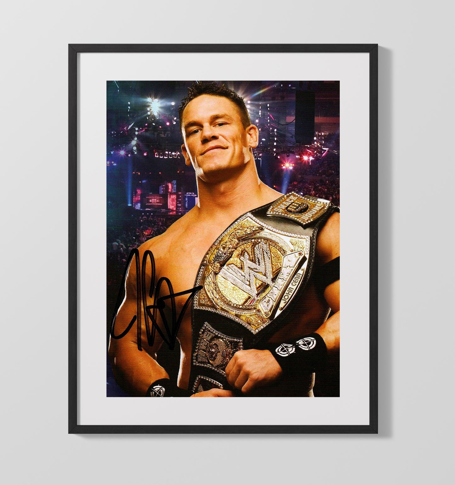 John Cena - Championship Portrait Wrestling Wall Art Gallery Frame wall art print – wrestling decor