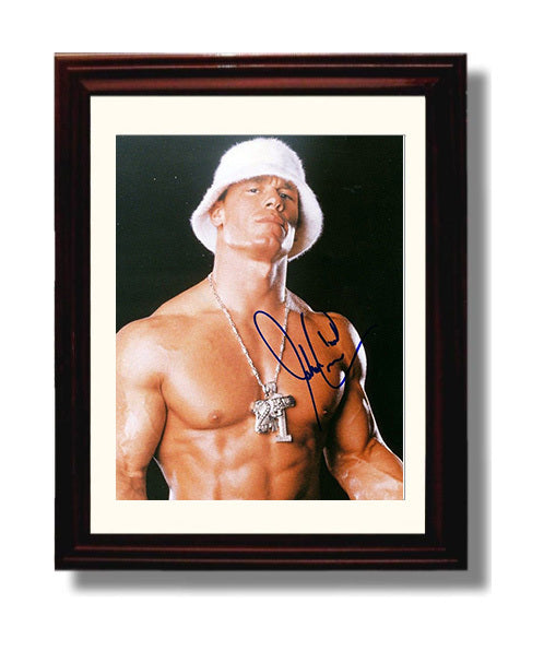 John Cena - Hustle Loyalty Respect Portrait Wrestling Wall Art Beveled Frame wall art print – wrestling decor