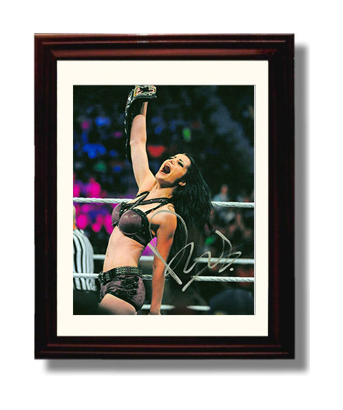 Paige - Champion Celebration Pose Wrestling Wall Art Beveled Frame wall art print – wrestling decor