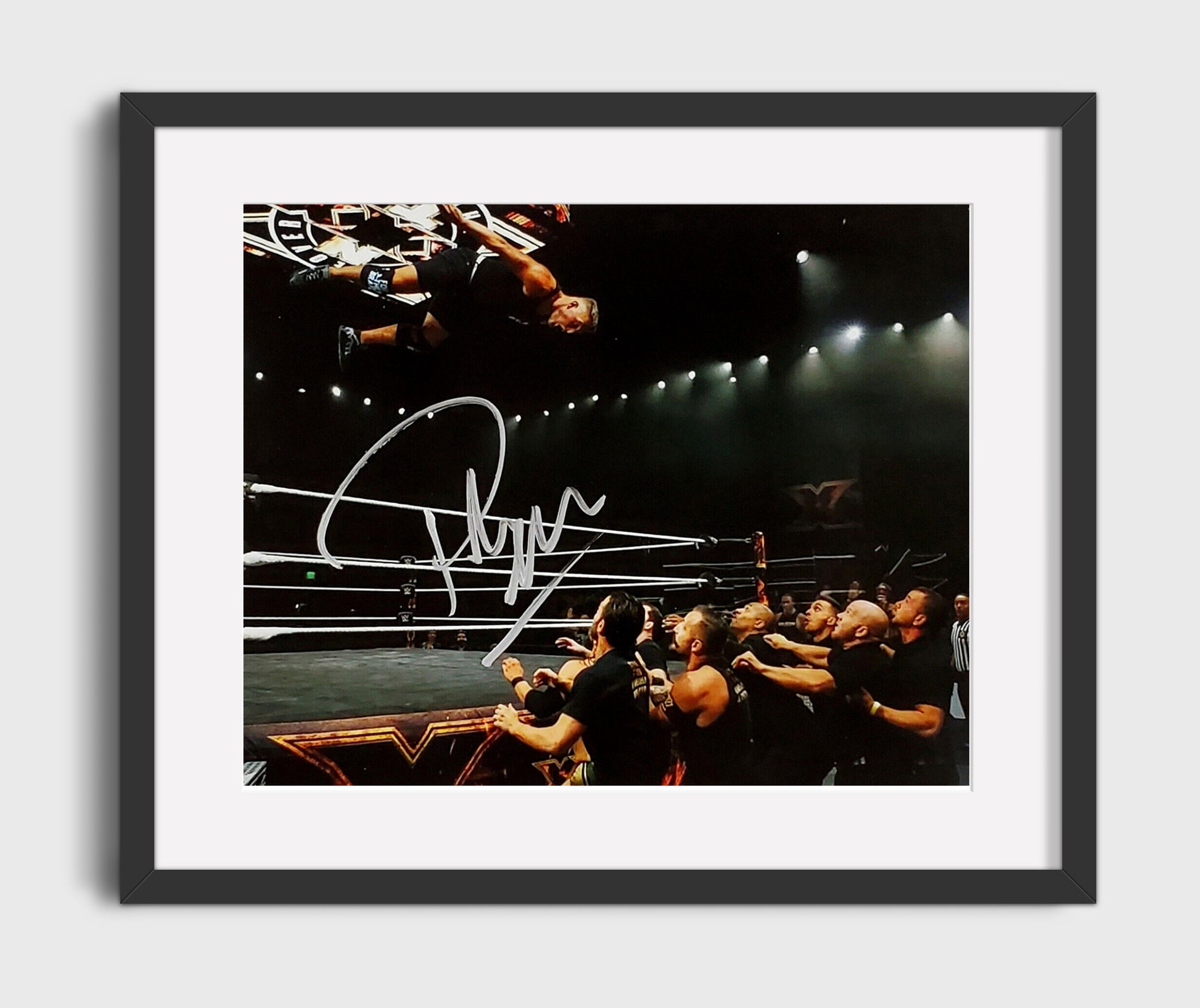 Pat McAfee - Top Rope Dive NXT Arena Wrestling Wall Art Gallery Frame wall art print – wrestling decor