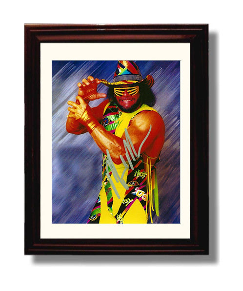 Randy Savage - Macho Man Classic Portrait Wrestling Wall Art Beveled Frame wall art print – wrestling decor