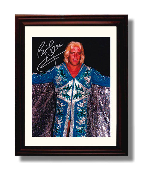 Ric Flair - Young Nature Boy Portrait Wrestling Wall Art Beveled Frame wall art print – wrestling decor