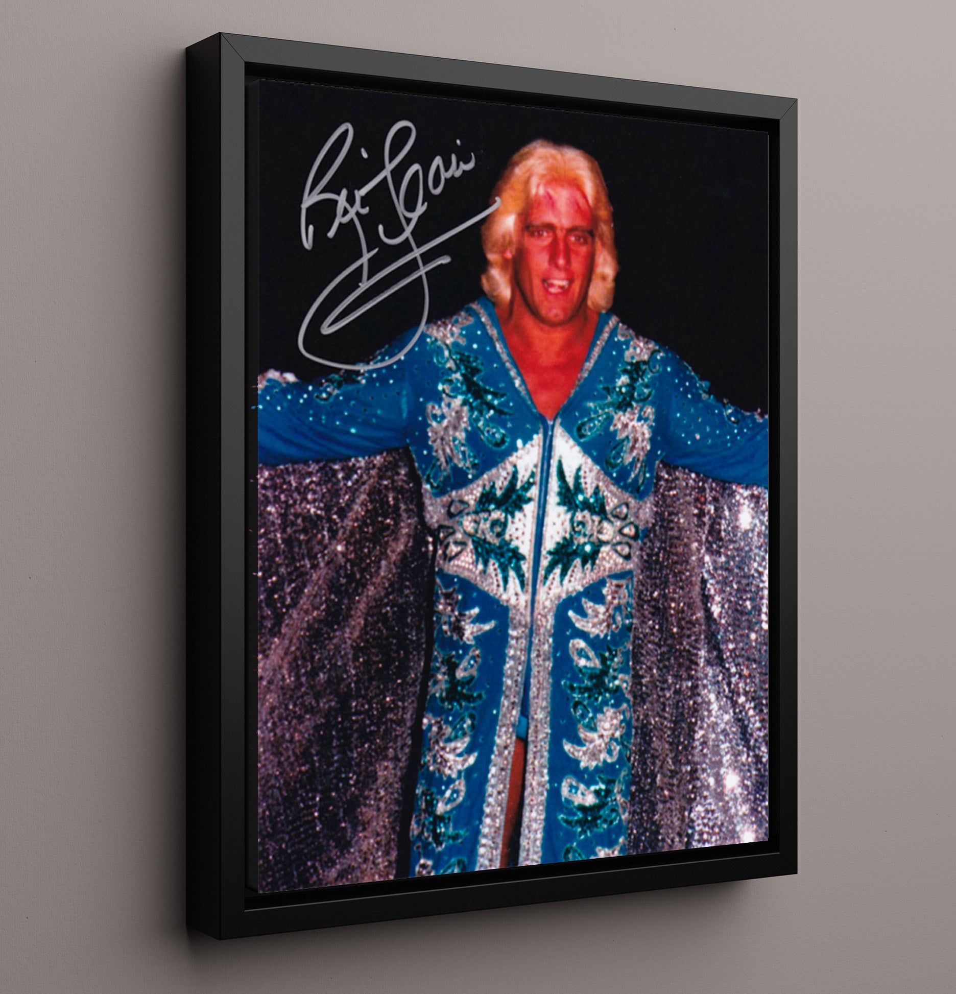 Ric Flair - Young Nature Boy Portrait Wrestling Wall Art Framed Canvas wall art print – wrestling decor