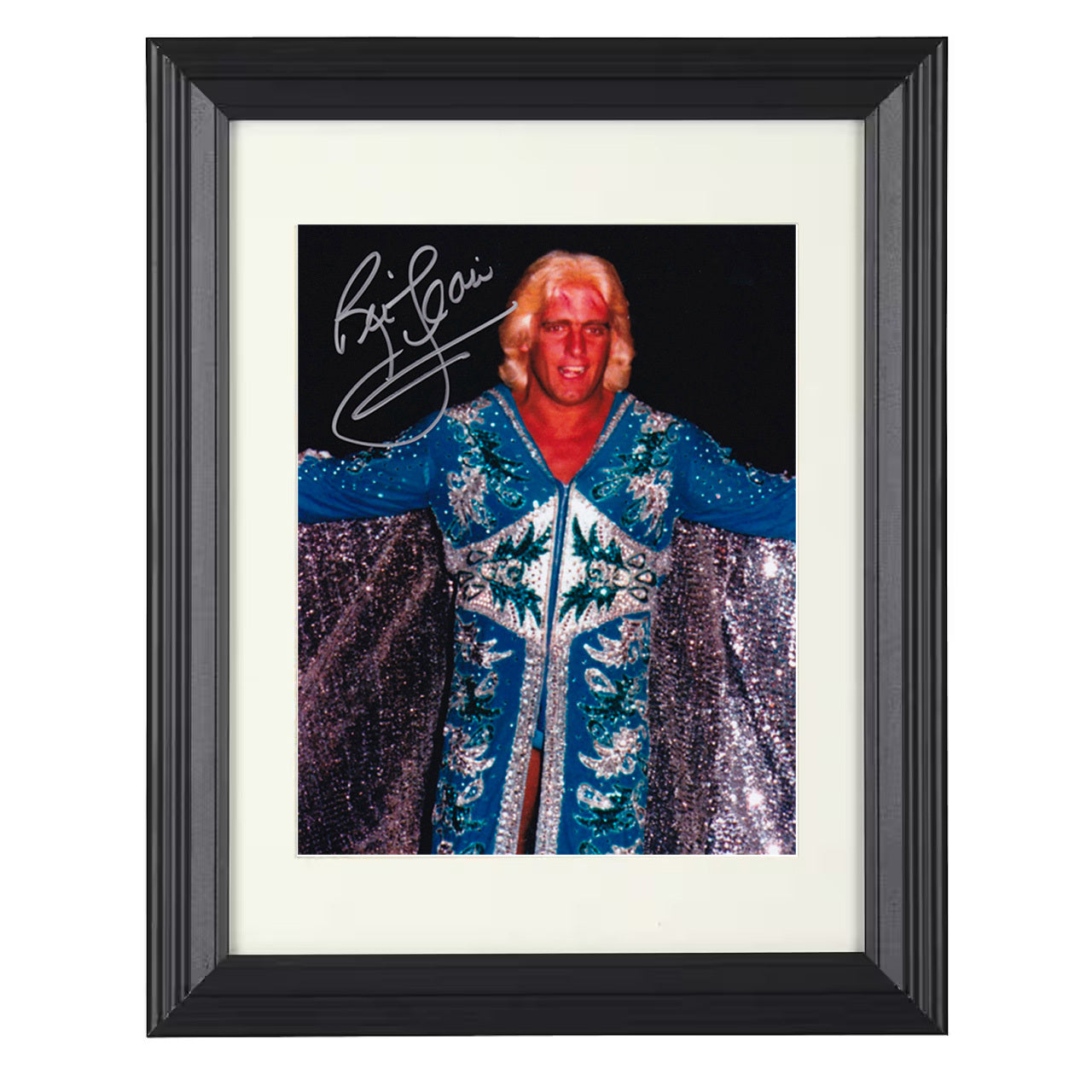 Ric Flair – Young Nature Boy Image 8x10 matted black framed wrestling wall art