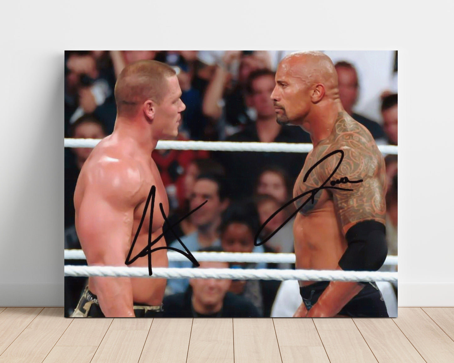 Rock vs Cena - Once in a Lifetime Faceoff WWE Wrestling Wall Art Unframed Print wall art print – wrestling decor