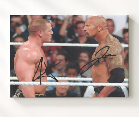 The Rock vs John Cena - Once-in-a-Lifetime Faceoff - Canvas wrestling wall art